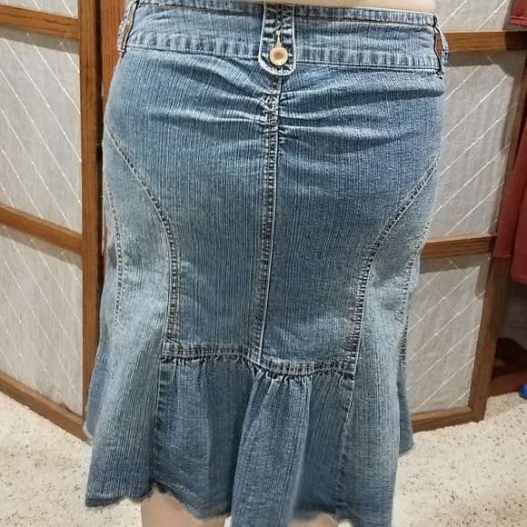 Rewind Juniors Size 13 Skirt Blue Denim Hi Lo 90s Y2K Vintage - Picture 5 of 9